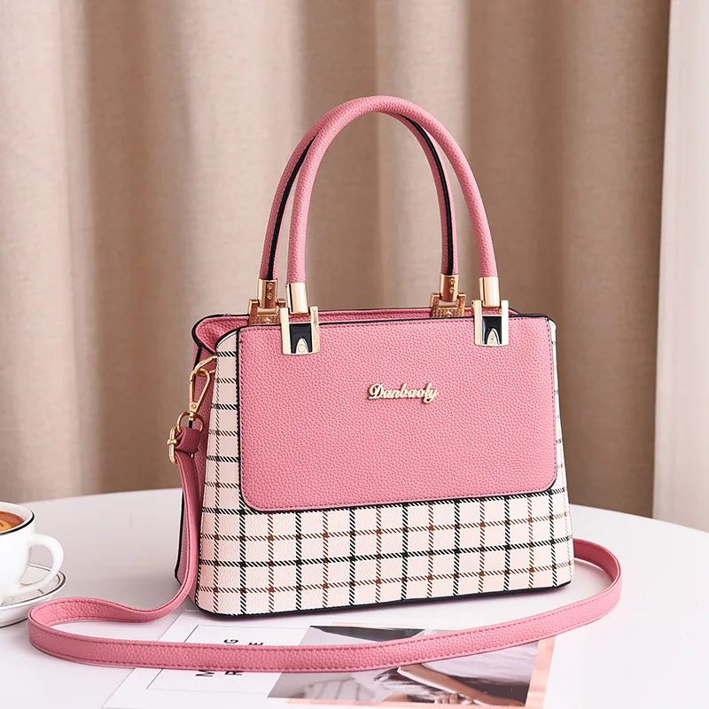 

Sweet Plaid Lady Handbag Lady Shoulder Bag Totes Purse 2019 Hot Sale Women Messenger Bags Hand Bags Top-handle Designer XBC063