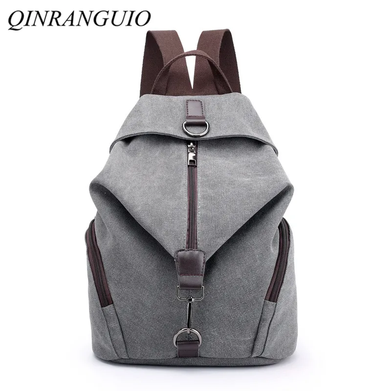  QINRANGUIO Women Backpack Fashion Canvas Backpack Large Capacity School Bags for Teenage Girls Back - 32958090638