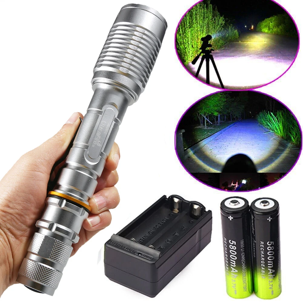 5000LM CREE T6 LED Tactical flashlight Self defense Police Flashlight