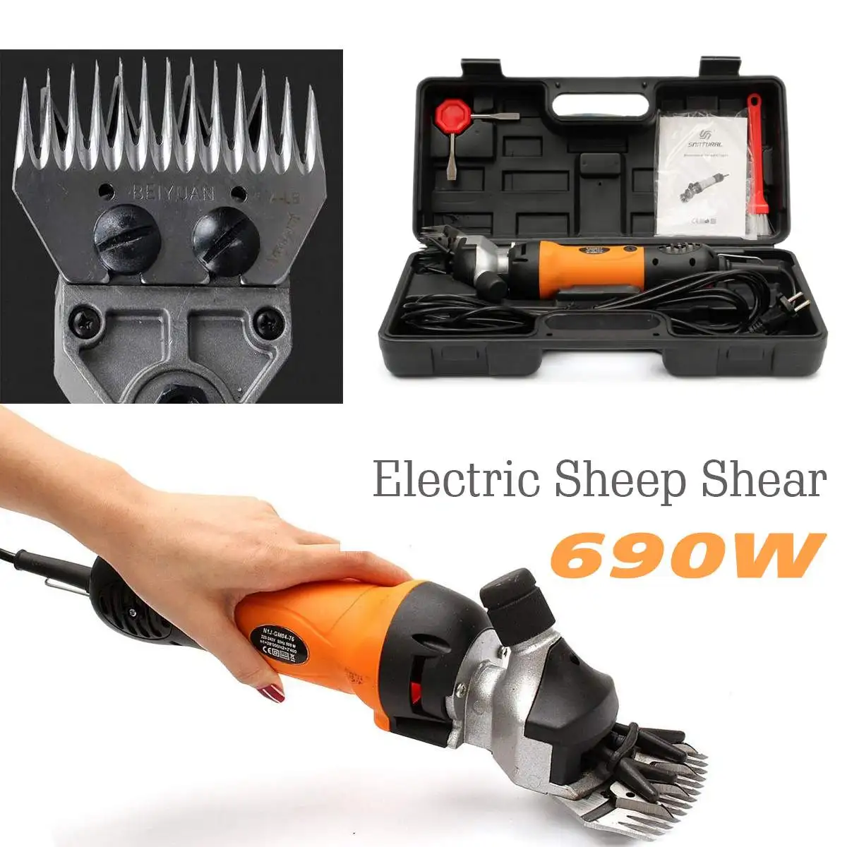 

Doersupp AU Plug 690W 220V Electric Sheep Shearing Machines Supplies Clipper Sheep Goats Alpaca Shears Adjustment Pusher