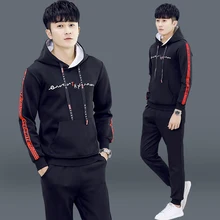 2019 Autumn New Men's High Street Hoodies Sweatpants Sets Male Solid Color Zipper Hooded Pullover sweat portswear Tracksuit Set 2019 Autumn New Men's High Street Hoodies Sweatpants Sets Male Solid Color Zipper Hooded Pullover sweat portswear Tracksuit Set