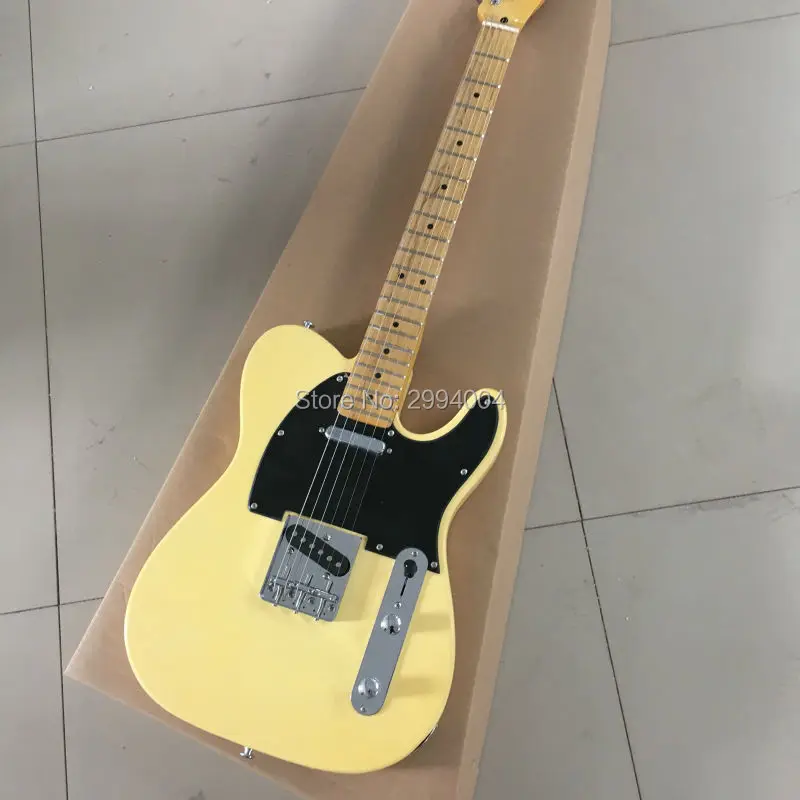 

New TL milk yellow electric guitar, factory wholesale and retail, can customize according to the request