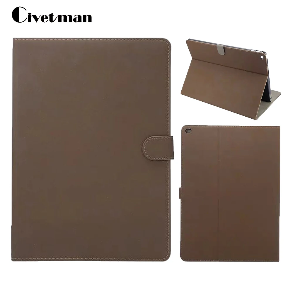 

Civetman Retro Matte Protective Shell For iPad Pro 2016 New Luxury Stand Leather Back Cover Smart Case For iPad Pro 12.9 inch