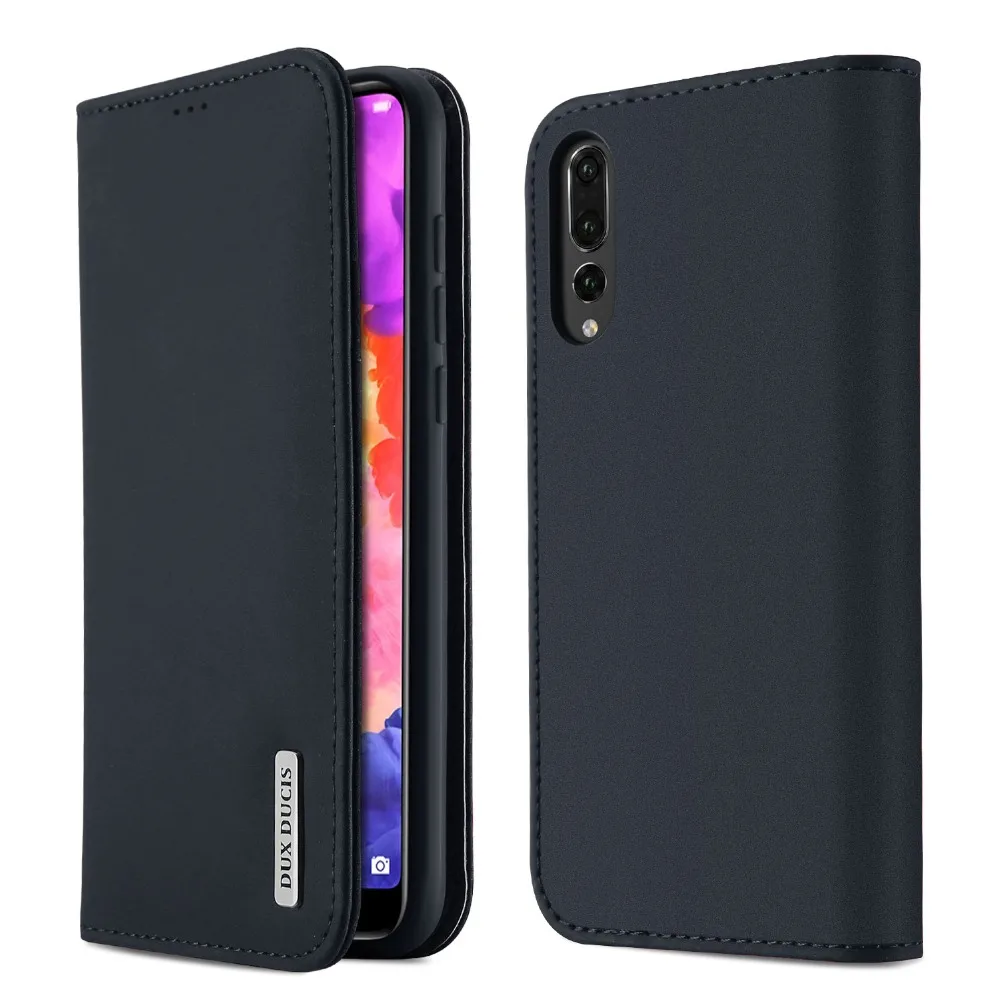 

Genuine Leather Case For Huawei P20 Pro Flip Wallet Soft Bumper Protective Kickstand Cowhide Cover Card Slot Mobile Phone Bag