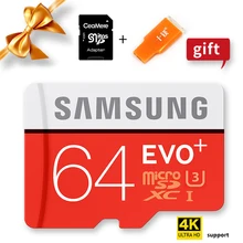 Samsung Оригинальные EVO Plus Microsd карты памяти 64 ГБ Class10 Micro SD TF флэш-карта