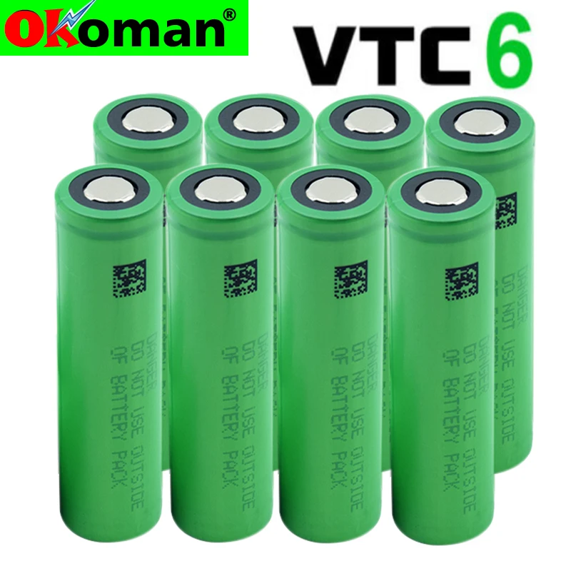 

2019 new VTC6 3.7V 3000mAh 18650 rechargeable Li-ion battery US18650VTC6 for Sony Electronic cigarette toys tools flashligh