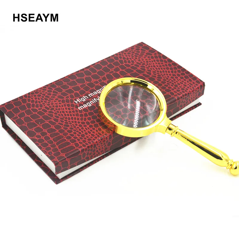 8X Metal High end Gifts Gold Hand Jewelry Magnifiers Hand Loupe