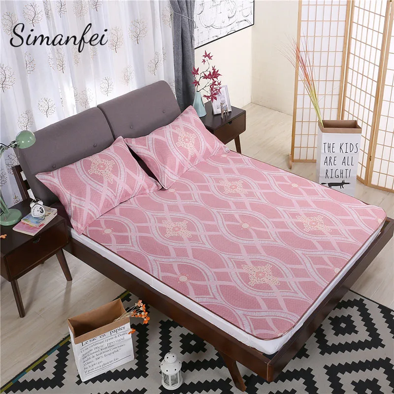 

Simanfei 1pc Bedspreads+ 1pcs Pillowcase Bedding Sheet With Elastic Band Mattress Cover Protector Bed Linens Home Textile