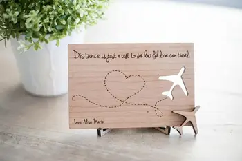 

Wooden postcard- long distance relationship- Distance Is Just A Test Postcard , Valentines Day Post Card,Custom Valentines gifts