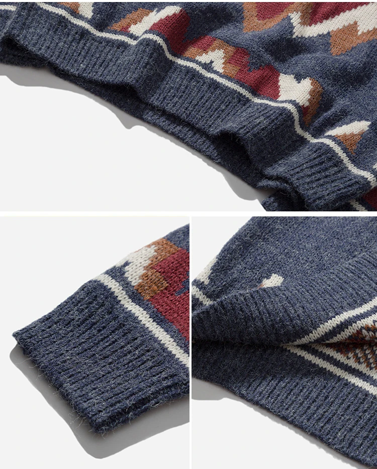 Plegie водолазка мужской свитер HipHop осенний принт Argyle трикотажные свитера повседневные свободные винтажные пуловеры свитера парные