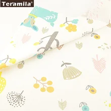 Хлопок teramila тканевый лоскутный светильник, розовая стеганая ткань, ткань для рукоделия, Мультяшные животные и растения, узоры, домашний текстиль