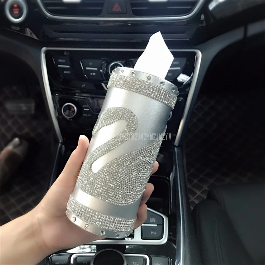 1 шт. Блестящий Полный Кристалл Алмаз коробка для салфеток держатель для автомобиля леди/бутылочка для девочек дизайн чашки диспенсер для бумажных полотенец контейнер для салфеток