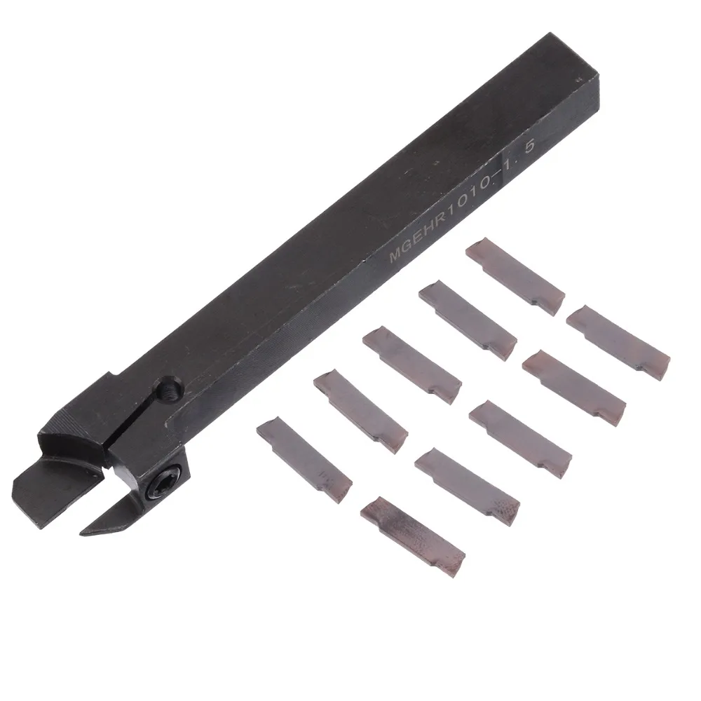 

10pcs MGMN150-G Carbide Inserts + 1pc MGEHR 1010-1.5 Boring Bar External Grooving Lathe Turning Tool + 1pc Wrench