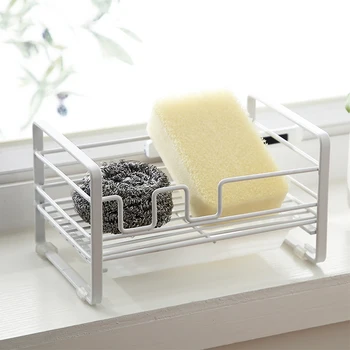 

Kitchen Sink Sponge Holder Drainage Shelf Washer Soap Stainless steel Storage Sponge Rack kitchen organizer Bathroom Accessories