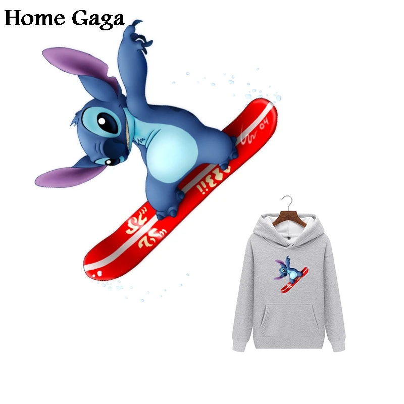 

Homegaga Stitch Clothes Patches Heat press Transfers Stickers Iron-on Patch DIY Handmade Appliques for Jeans Coat T-shirts D1782