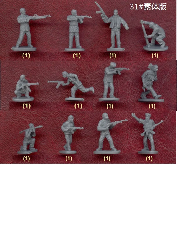 

super mini pvc figure 1:72 sand plate no-painted Modern Middle East guerrilla model 12pcs/set