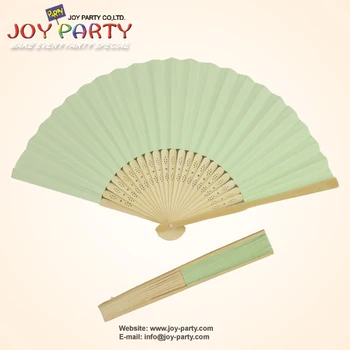 

10 pcs/lot 21cm Mint Green color Paper Hand Fan Wedding Decoration Party Promotion Gifts