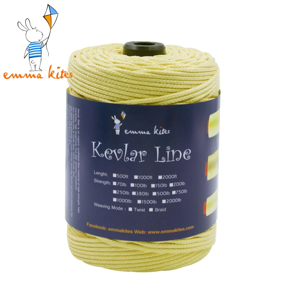 

Emmakites 300ft / 91m 2000lb Braided Kevlar Line Large Kite Flying String Outdoor Fishing Line Camping Working