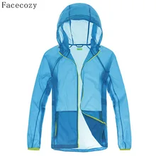 Facecozy Наружная Мужская Летняя быстросохнущая походная куртка однотонная прозрачная контрастная УФ Ультралегкая походная куртка