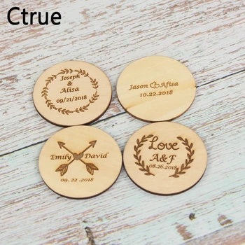 

Personalized Wood tag Custom name & date wooden tags Rustic Wedding Invitation Souvenirs for guests
