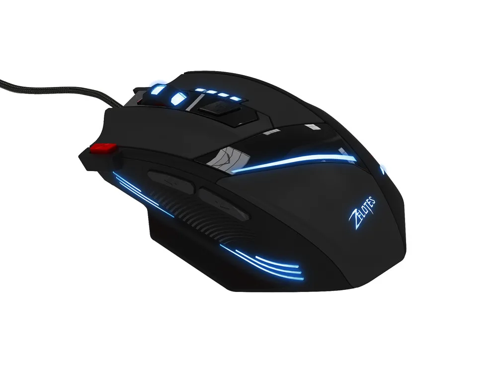 Zelotes T-60 USB Проводная игровая клавиатура Мышь 7 кнопок 7200 Точек на дюйм оптический Регулируемая USB компьютера светодиодный Подсветка мыши игровая мышь для геймеров