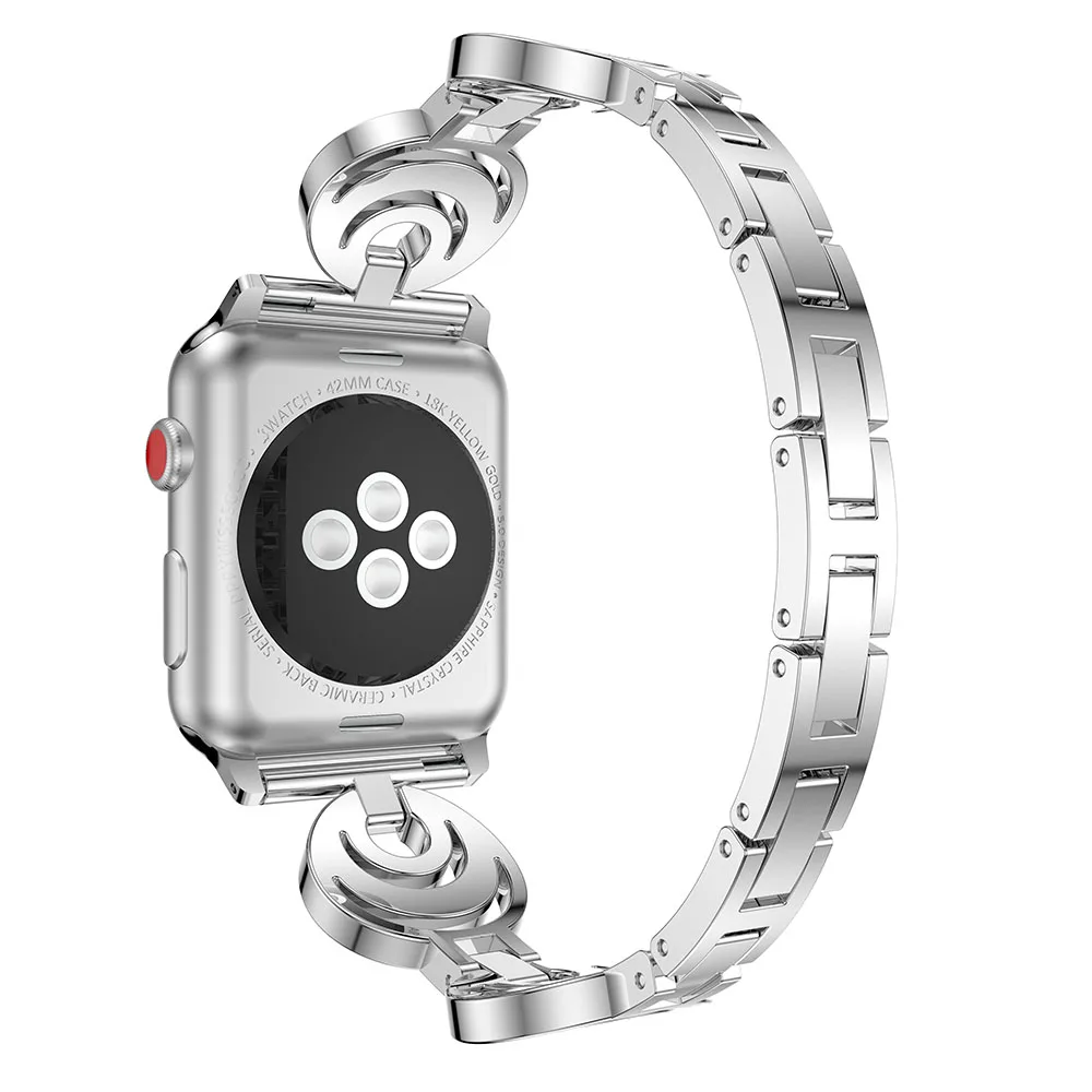 Bling Diamond часы ремешок для Apple Watch iWatch 42 мм 38 мм из металла Нержавеющая сталь замена ремешок Для женщин браслет