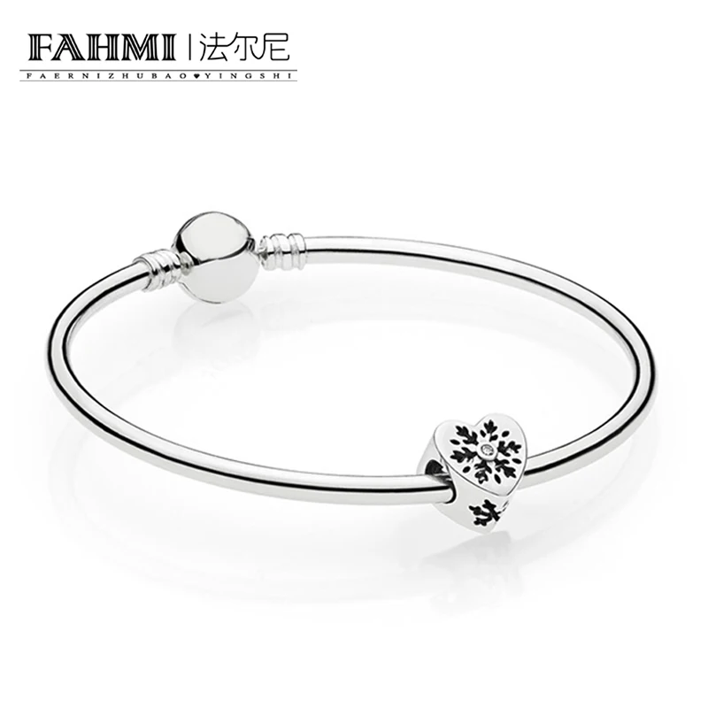 

FAHMI 100% 925 Sterling Silver 1:1 Original Snow Heart Bracelet Gift Set Jewelry Women Luxury Dealer Store