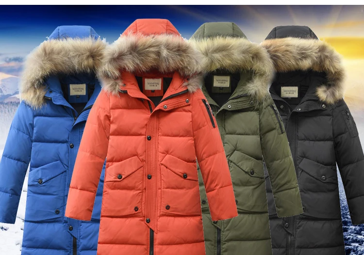 Одежда для мальчиков; теплая пуховая куртка для подростков; новая зимняя утепленная парка; детская верхняя одежда с капюшоном и