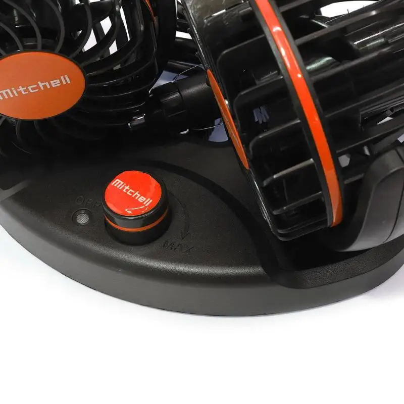 Dual Head Car Air Cooling Fan Low Noise 360 Degree All-Round Adjustable Fan