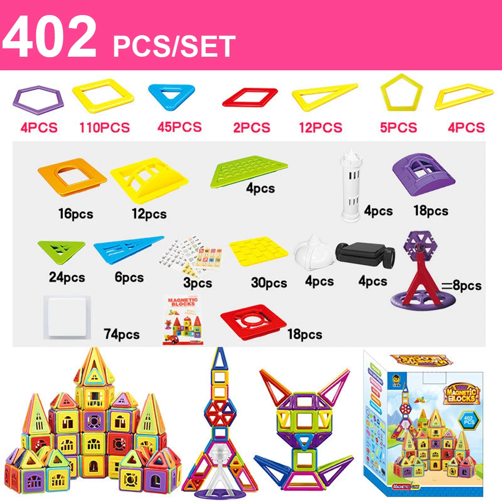 Koop 77 402PCS Magnetische Blokken Magnetische Designer Bouw Speelgoed Set Mini Magneet Educatief Speelgoed voor Kinderen Geschenken