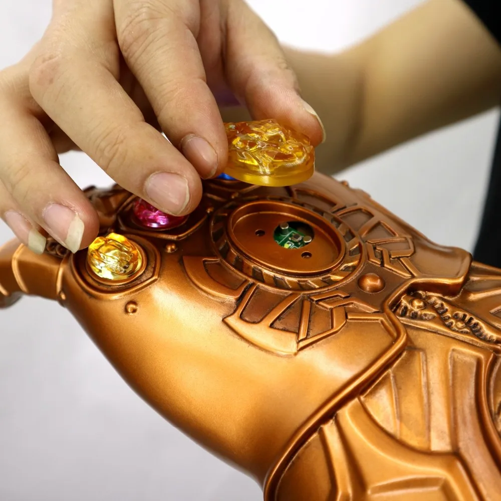 Мстители: Endgame Thanos Infinity Gauntlet перчатки камень подвижный светодиодный светильник Бесконечность Военные перчатки Мстители перчатка Таноса ручная одежда