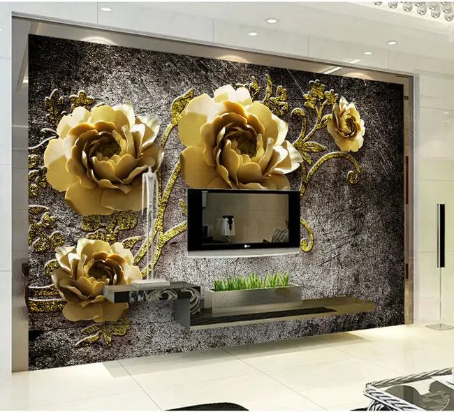 

8d Stereoscopic Peony Cane Flower Wallpaper Murals 3d Wall Photo Mural for TV Background 3d Wall Murals 3D Flower Wall paper