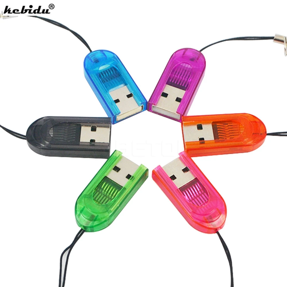 

kebidu 2pcs Exquisite USB 2.0 Mini Micro SD TF Memory Flash MicroSD Micro SD Card Reader Adapter for PC iPhone Moblie Pendant