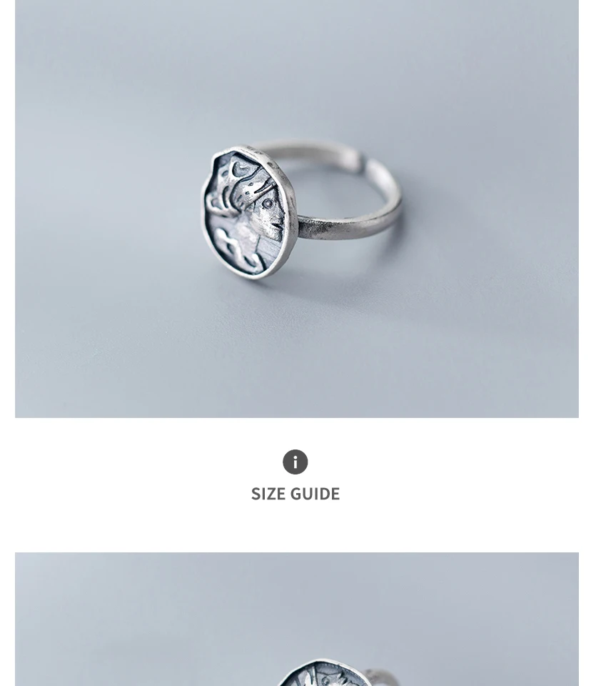 New Arrivals Vintage Coin Rings For Women 925 Sterling Silver Retro Style Abstract Portrait Finger Rings Fasion Jewellery 2019 (3)