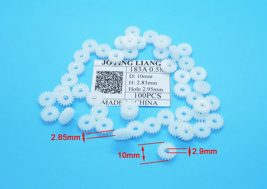 183A 0.5M Plastic Gear 18 Teeth Tight for 3mm Shaft Motor Fitting UAV Model Toy Accessories 100pcs/lot