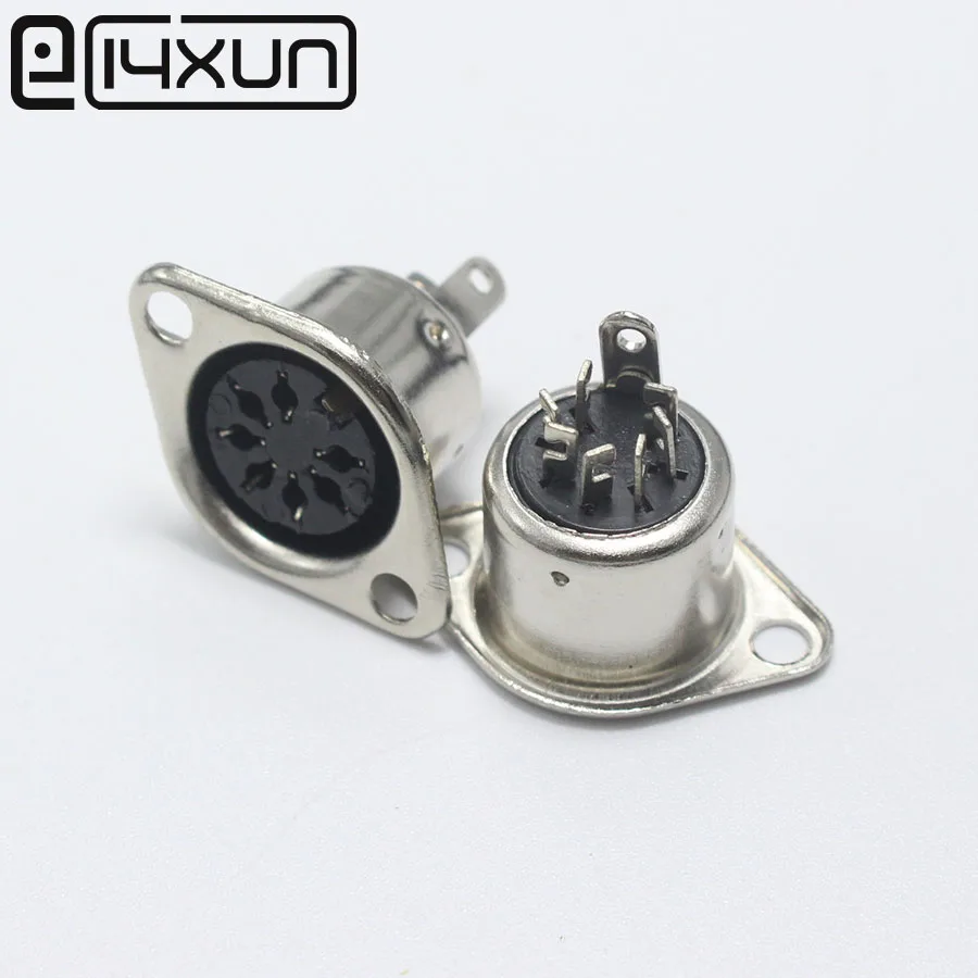 EClyxun 1 шт./лот 7 PIN DIN разъем Панель Крепление Pin гнездо припоя металла шасси провода