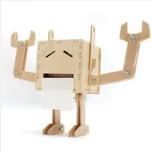 Творческий сделай сам Робот Стиль ручной работы Дерево Объединившись Ёмкости для салфеток креативный подарок Украшение стола Ёмкости для салфеток