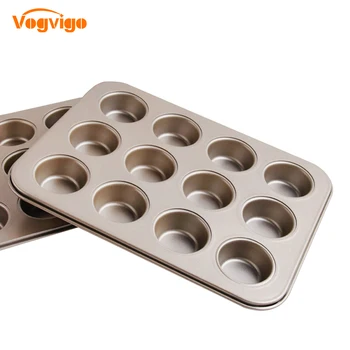 

VOGVIGO Hot 12 holes non-stick pan baking tray cake baking tray egg tart mold carbon steel cake mold