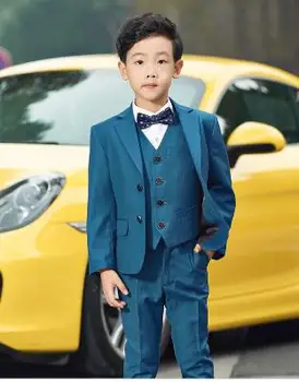

2019 new wedding suits for boys Tuxedos Children's suit Flower girl jacket Host boy dress solid suit 4 pcs free shipping