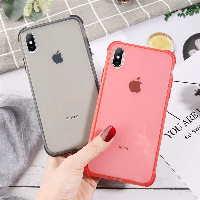 

Moskado For iPhone 7 Case Shockproof Clear For iPhone 7 8 Plus X XS XR XS Max Phone Case Candy Color Soft TPU Silicon Back Cover