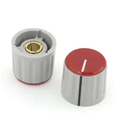 

2 pcs Red Khaki 21mm x 19mmmm Split Shaft Potentiometer Rotary Knobs