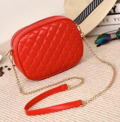 Лидер продаж, женские сумки-мессенджеры, брендовые дизайнерские сумки на плечо, сумки через плечо с заклепками и ремешком на цепочке для женщин, Bolas Feminina - Цвет: red