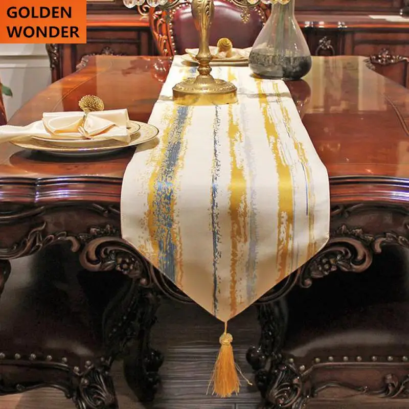 Modern Simple Table Runner Concise Tablecloth Stripe Colorful Table