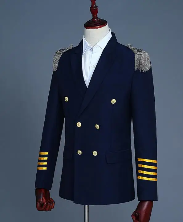 Мужской двубортный костюм в английском стиле с кисточками Epaulet формальные