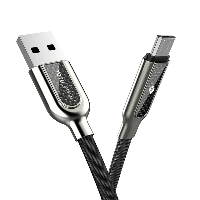 Кабель Micro USB TOTU для samsung, Xiaomi, huawei, 2.4A, быстрая зарядка, синхронизация данных, Microusb, кабели для зарядки, Android, кабель для мобильного телефона - Цвет: Черный