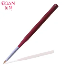 2# BQAN УФ покрытие из красного дерева овальная с длинной ручкой 3D акриловая кисть для дизайна ногтей 10 шт./партия