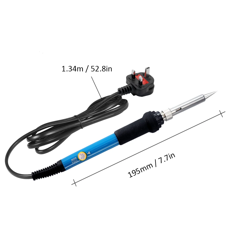 60W Electric Adjustable Temperature Welding Soldering Iron Welding Solder Station Heat Pencil + 5 Replacement Soldering Tips Set