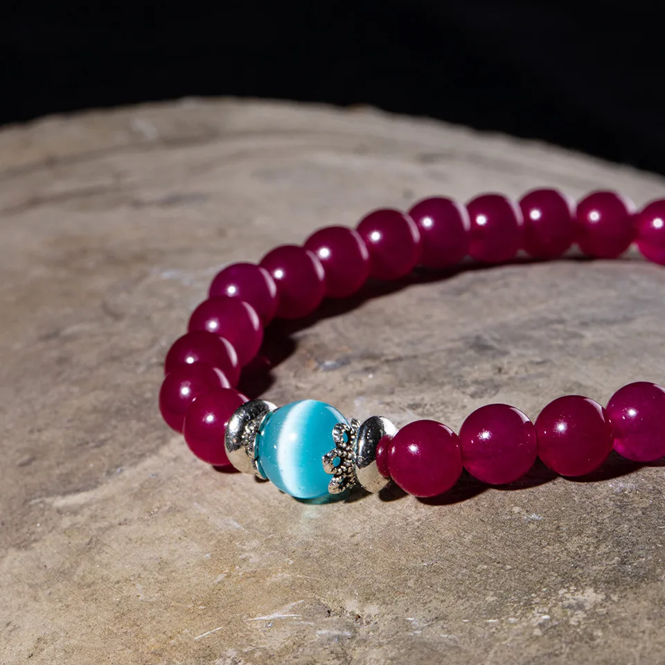 Trendy Natural Stone Tiger Eye Beads Bracelet High Quality Charm Round Beaded  Elasticity Rope Bracelets Jewelry For Men Women (32)