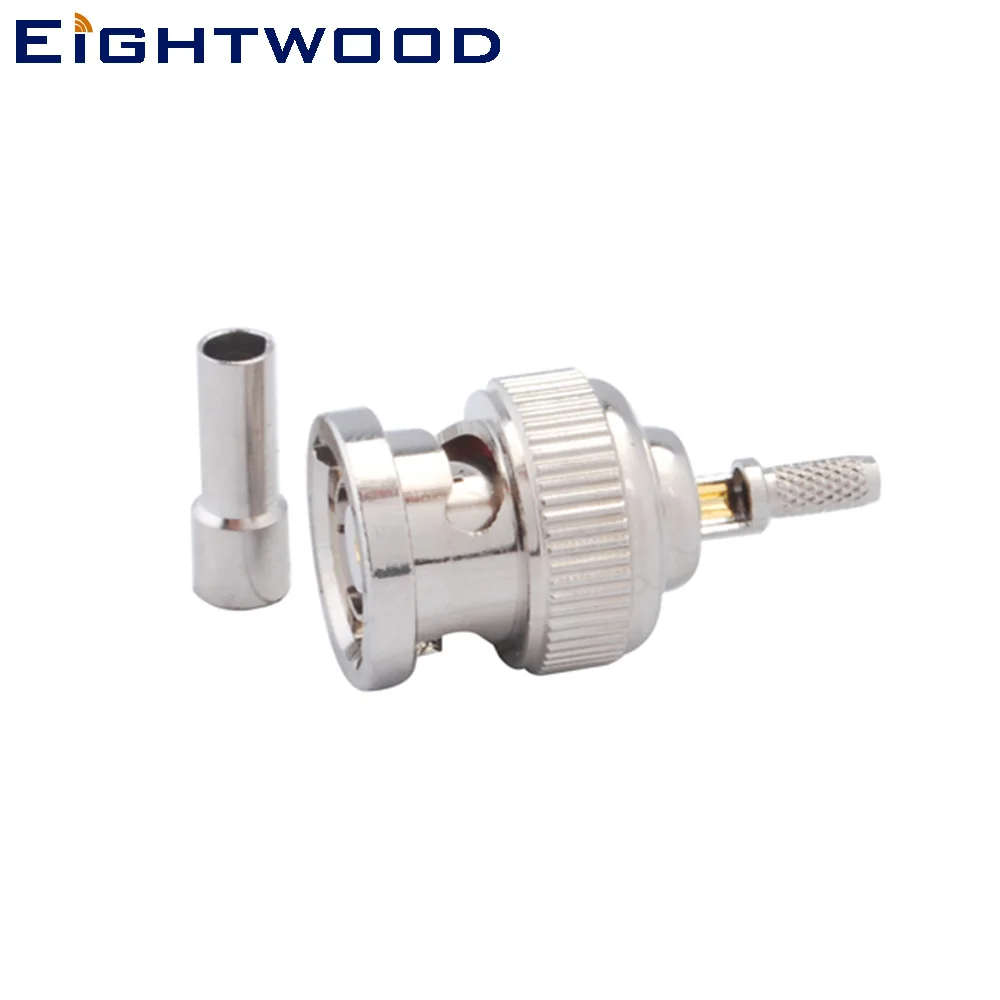 

Eightwood 5PCS RP-BNC Plug Male RF Coaxial Connector Adapter Striaght Crimp RG316 RG179 RG178 1.13 1.37 Cable for Anenna Telecom