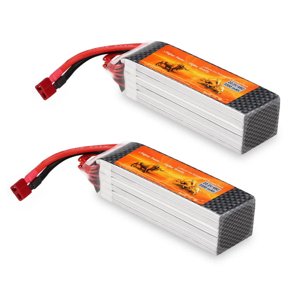 2X Rechargeable 3300mAh 22 2V 45C 6S LiPo font b Battery b font Pack for RC